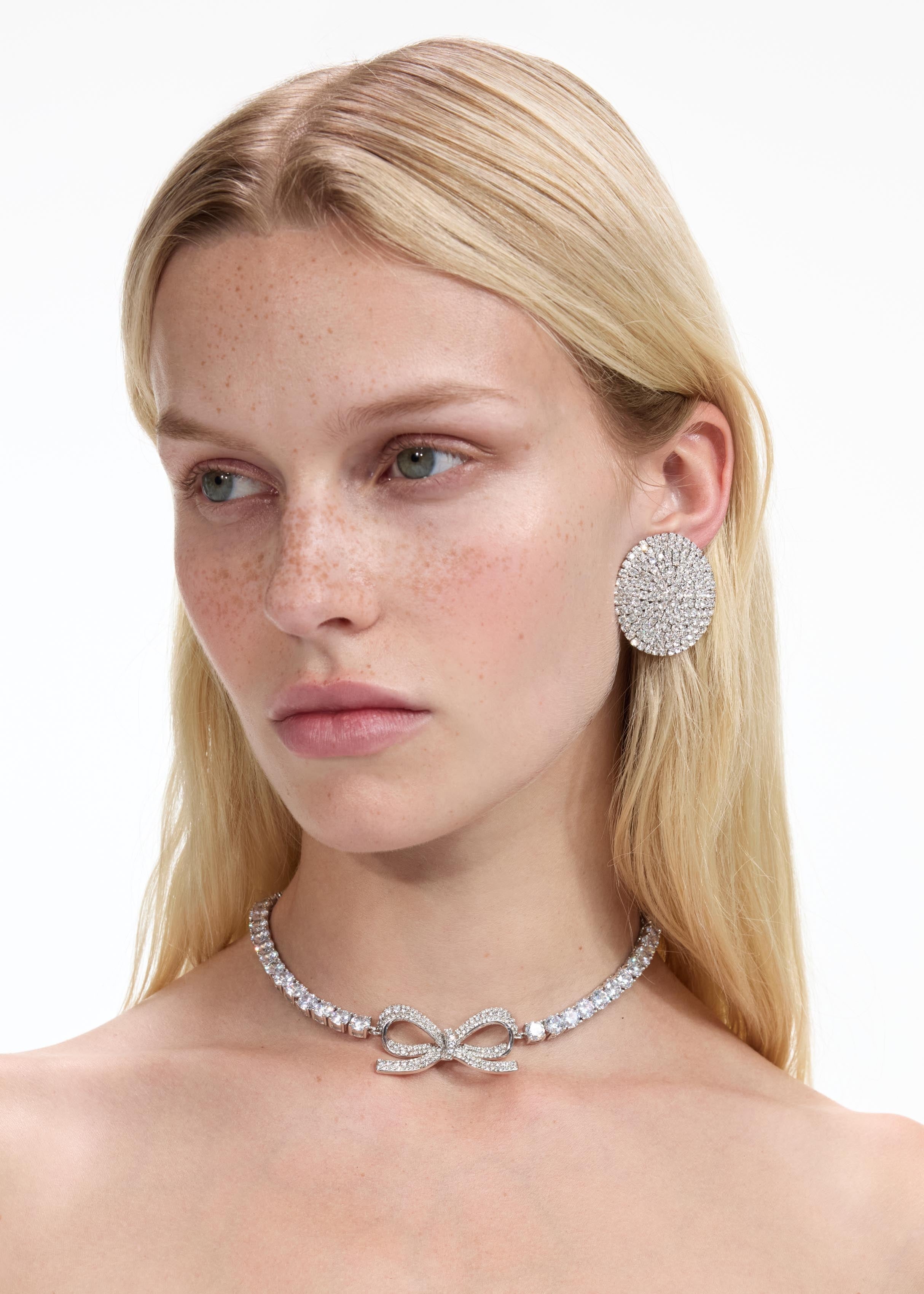 Large Round Crystal Earrings - 3