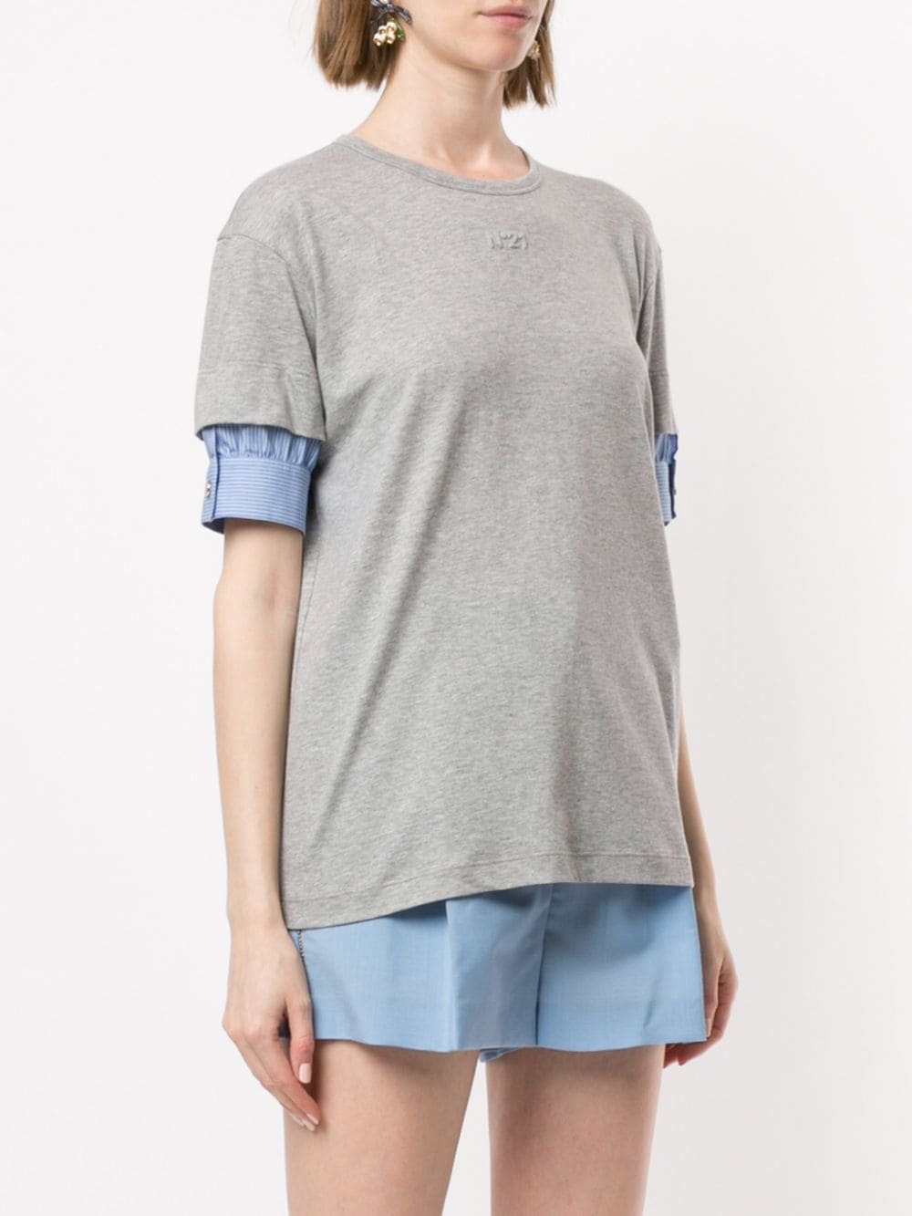 layered sleeve T-shirt - 3