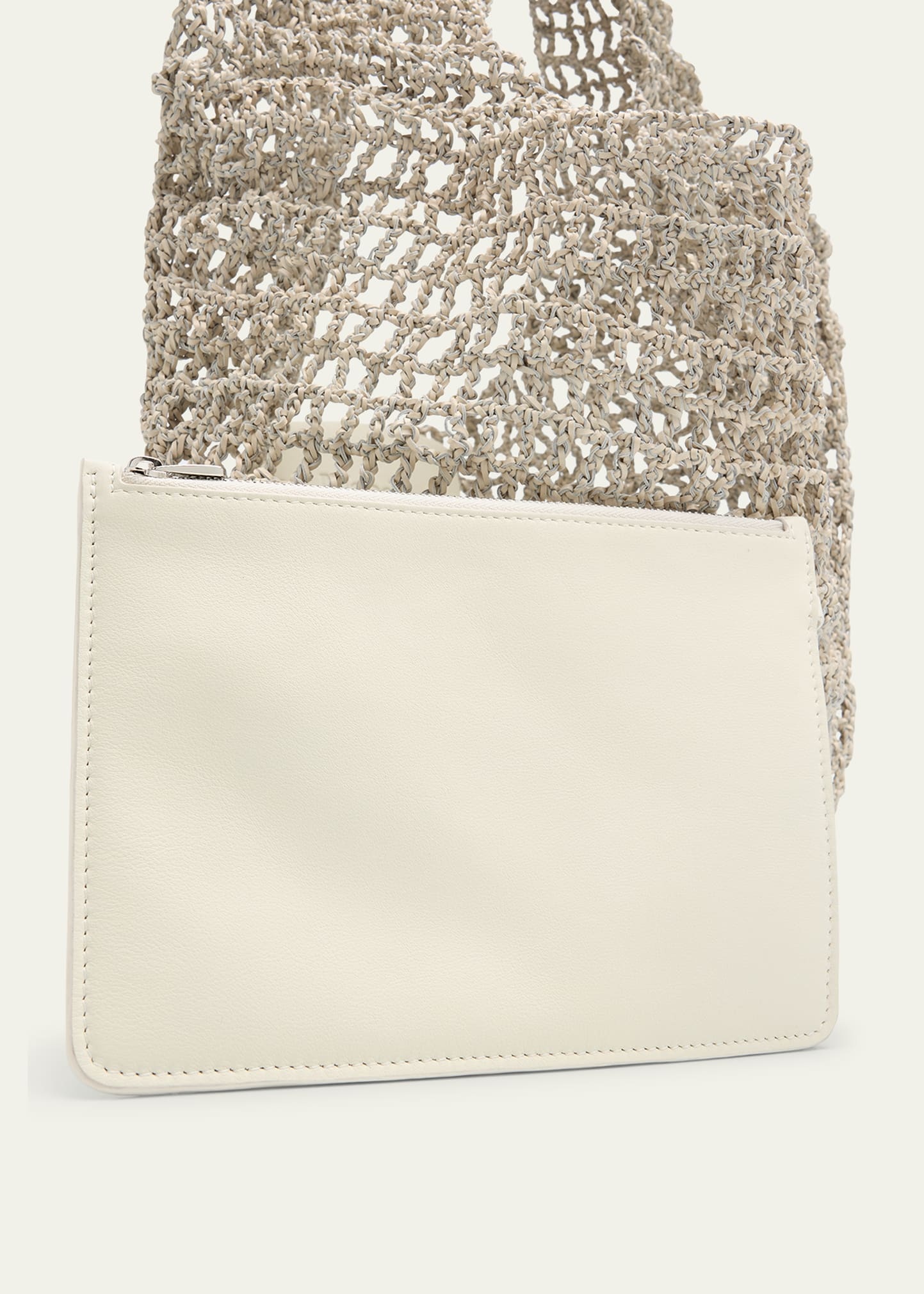 Crochet Market Shoulder Bag in Nappa Leather - 5