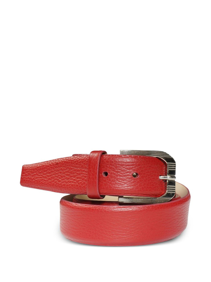 Brunello Cucinelli textured leather buckle belt outlook
