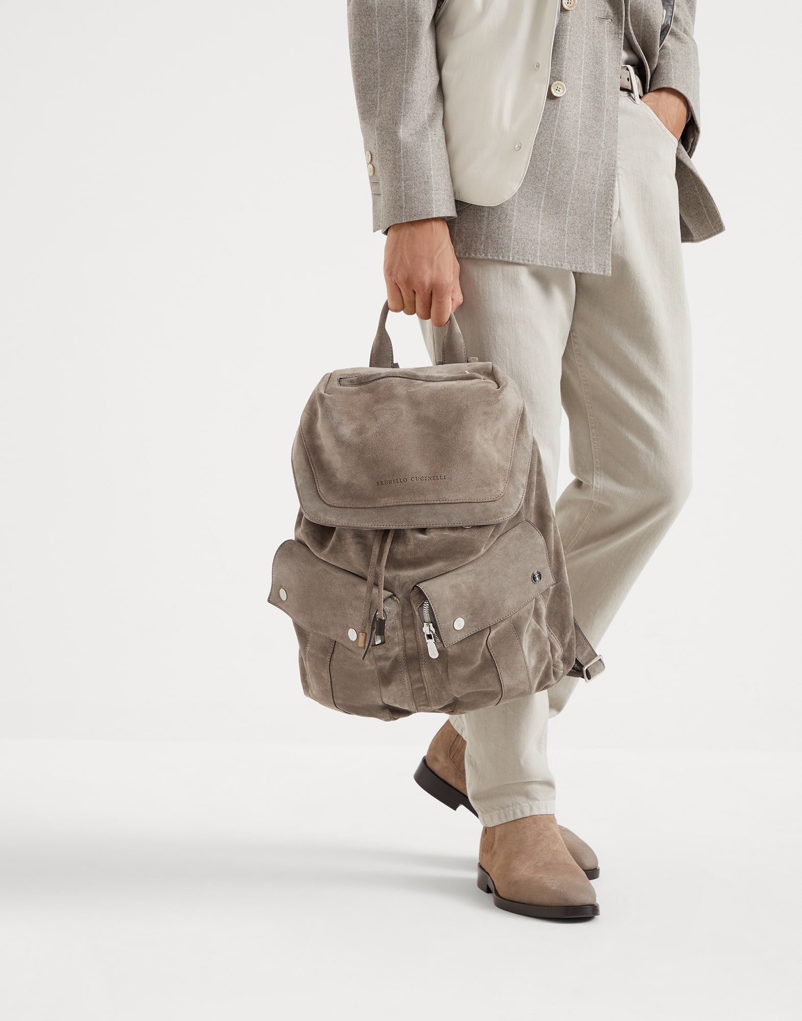 Suede leisure backpack - 4
