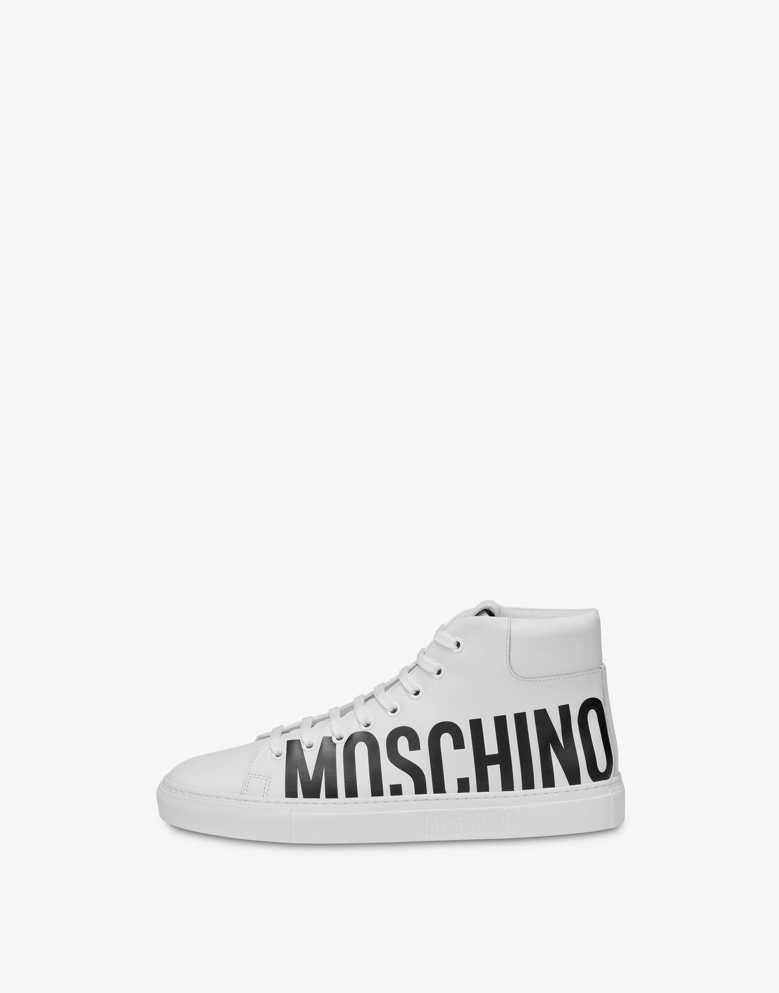 LEATHER HIGH SNEAKERS WITH LOGO - 2