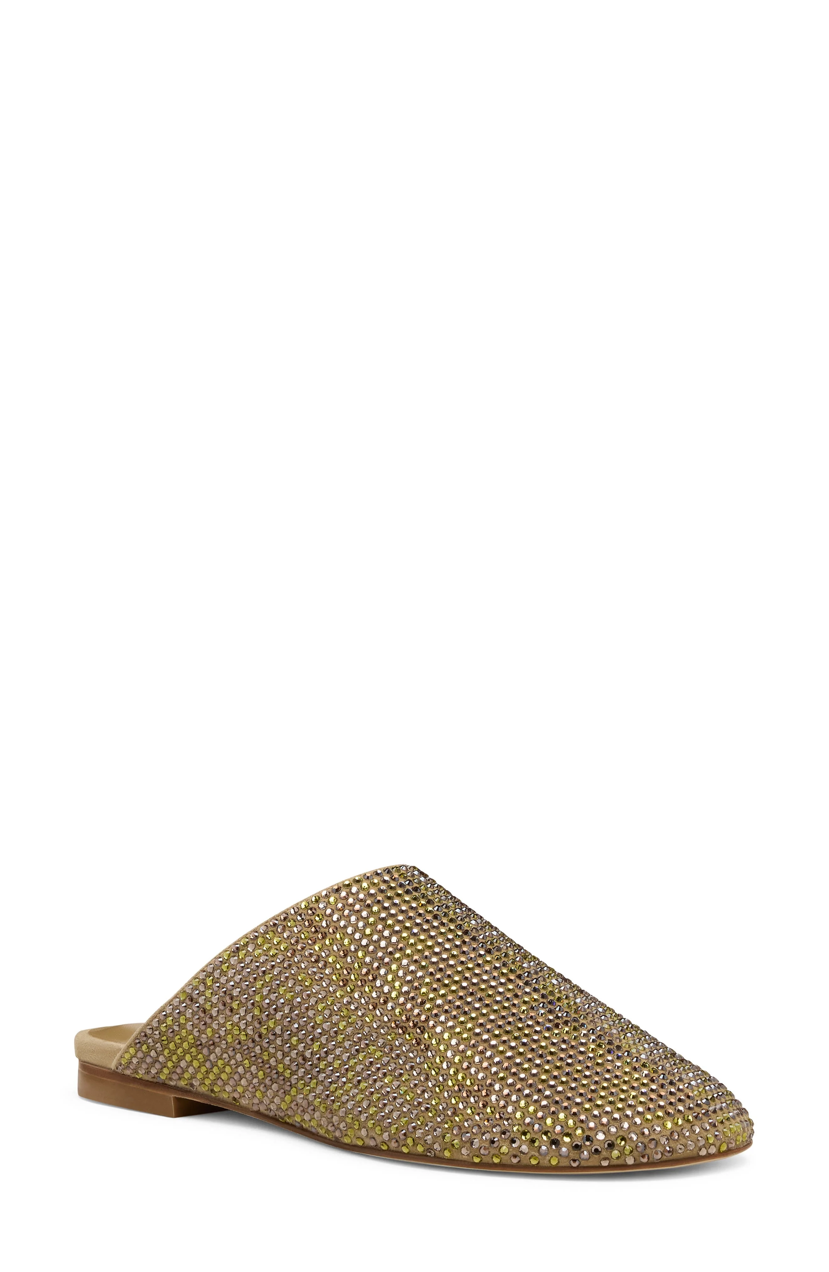 Stuart Weitzman Talia Shine Mule in Golden Olive at Nordstrom - 1