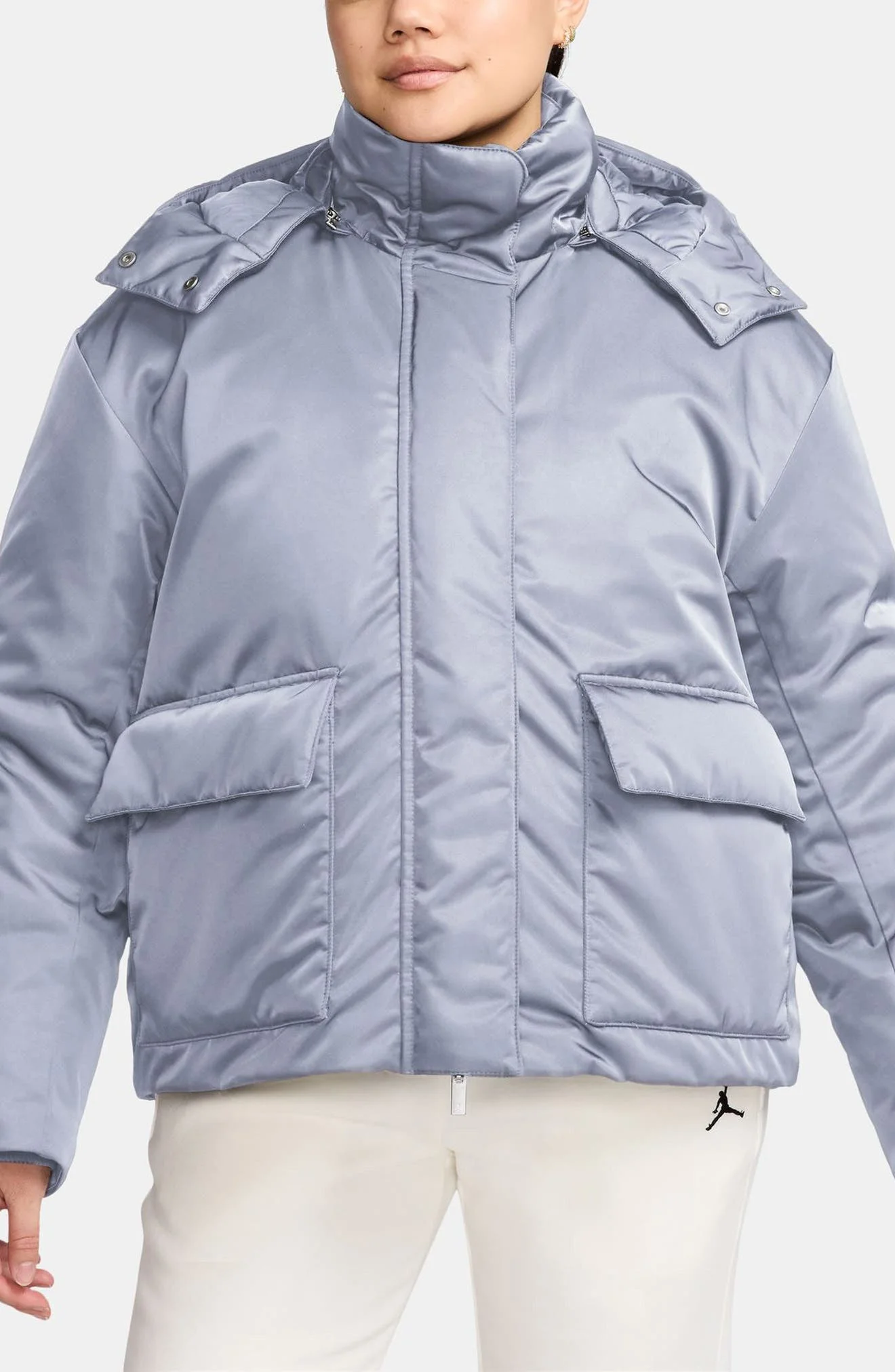 Jordan Flight Down Jacket with Removable Hood in Ghost at Nordstrom - 1