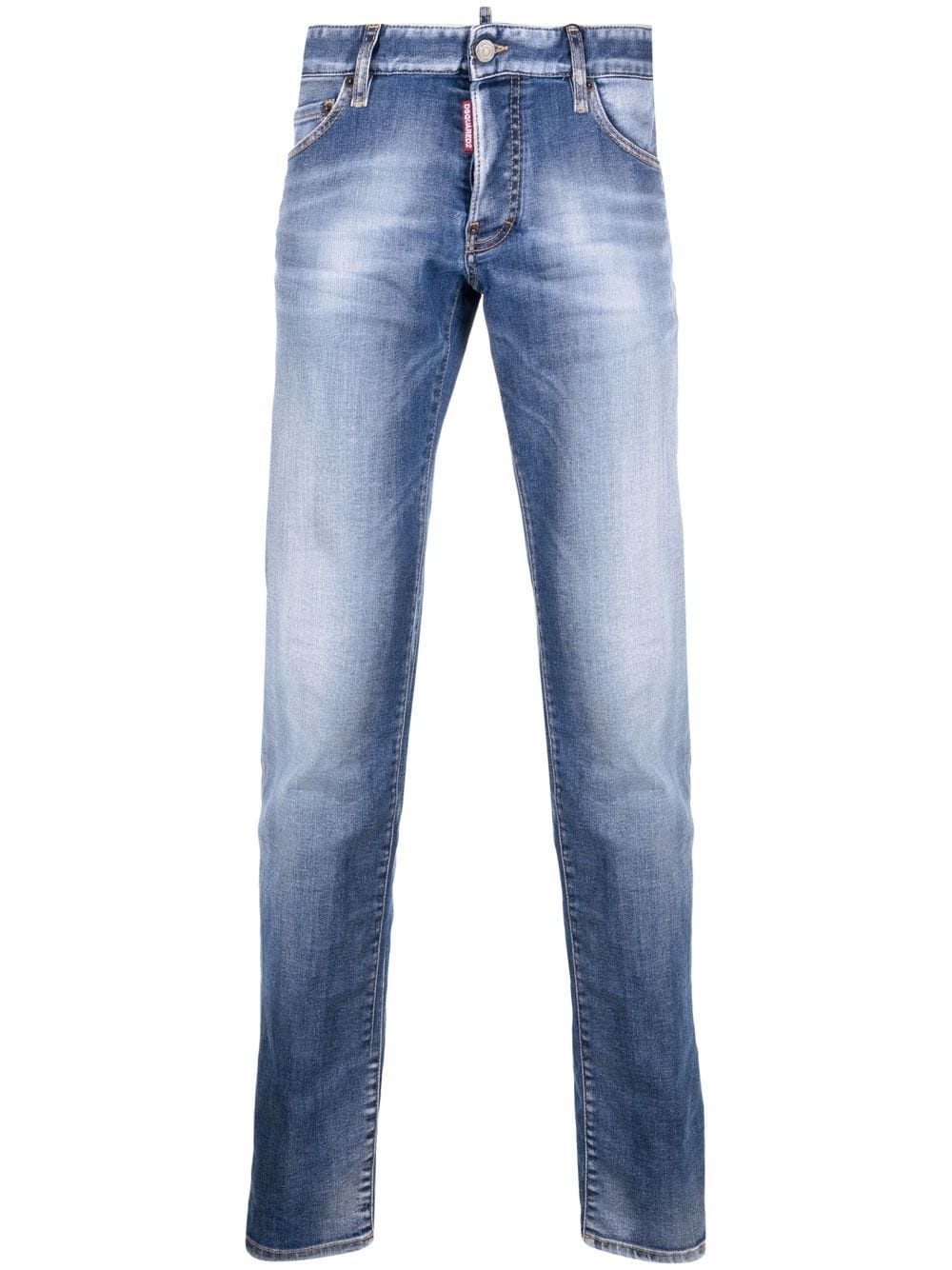 slim-cut washed jeans - 1