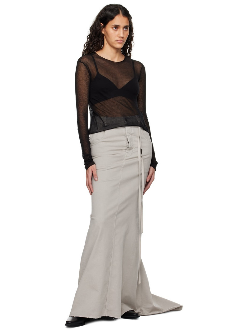 Ann Demeulemeester Beige Goele Denim Maxi Skirt outlook