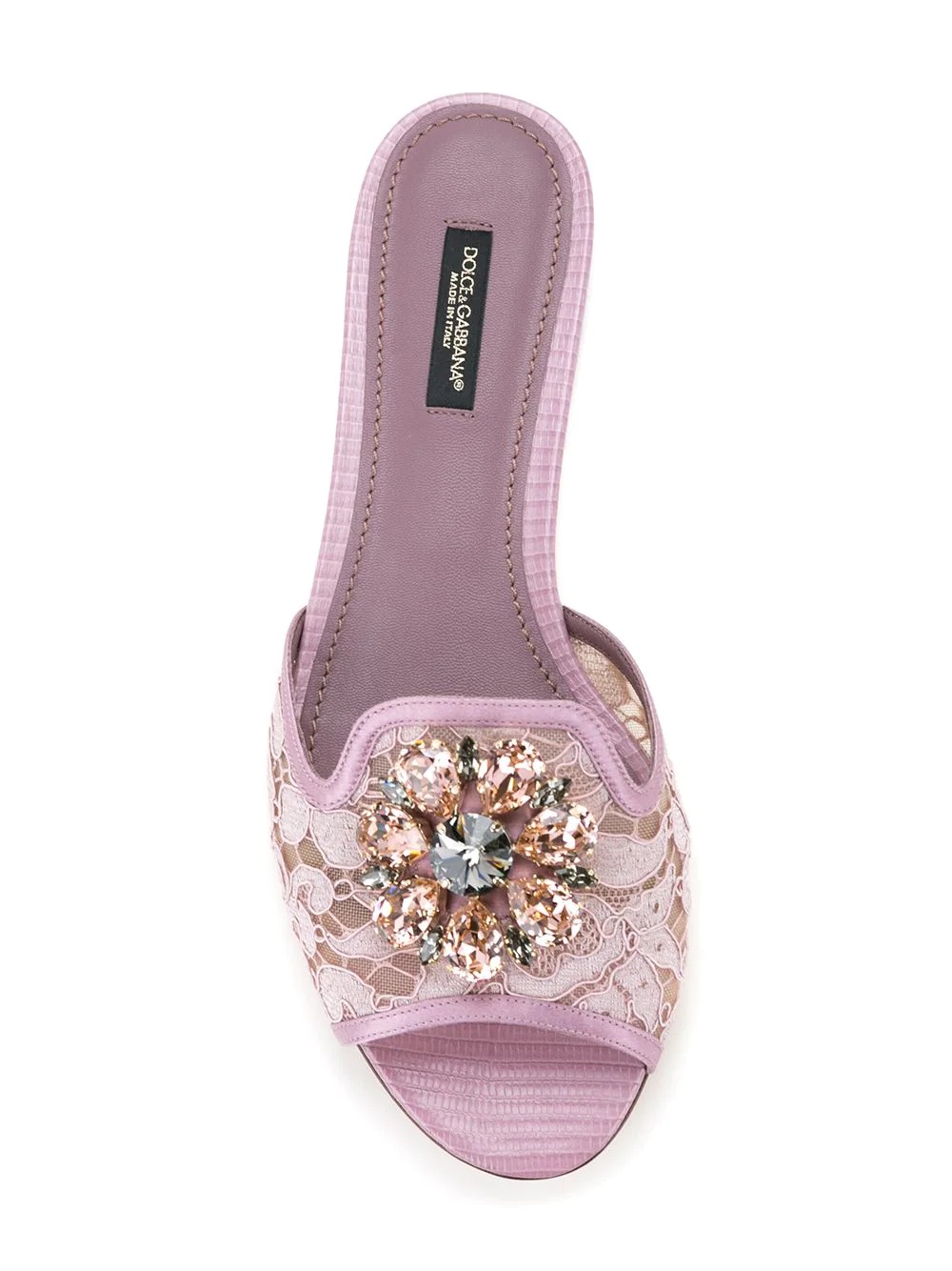 Bianca crystal-embellished lace sandals - 4