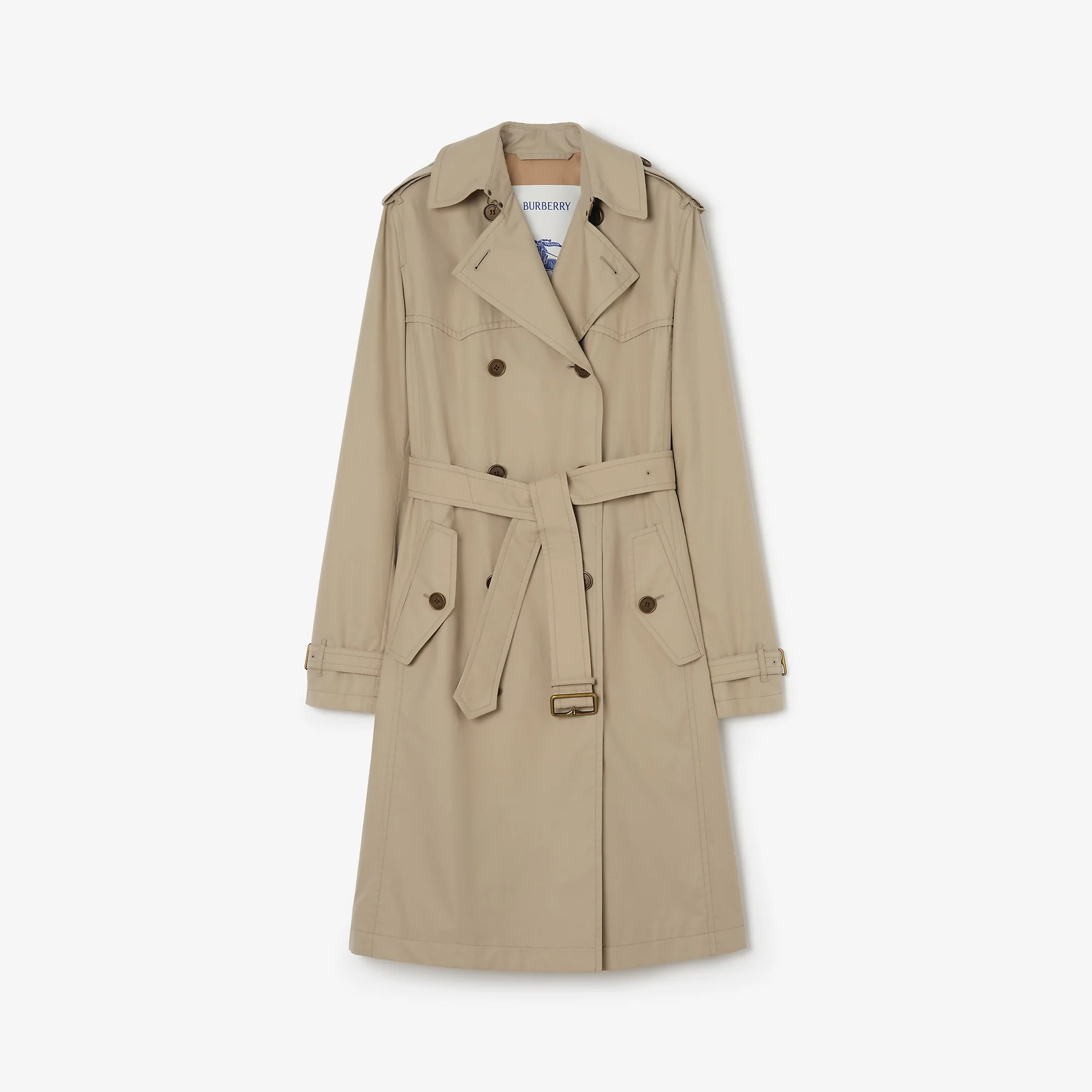 Long Silk-lined Tropical Gabardine Foxfield Trench Coat - 1