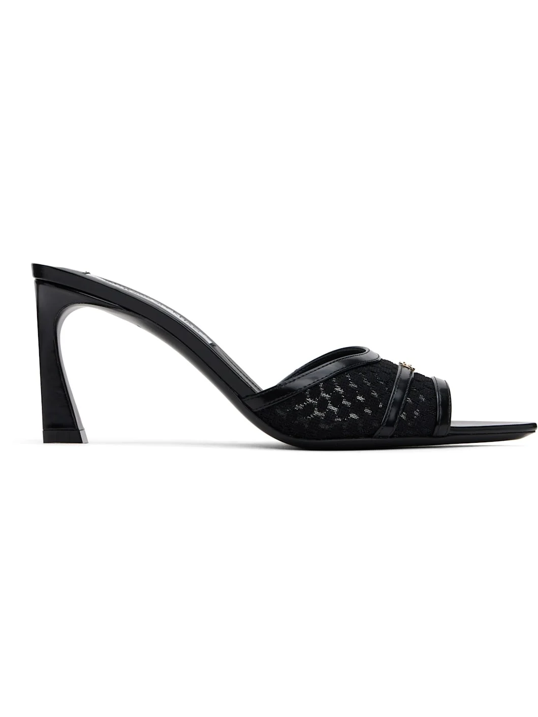 Black B Buckle Heeled Sandals - 1