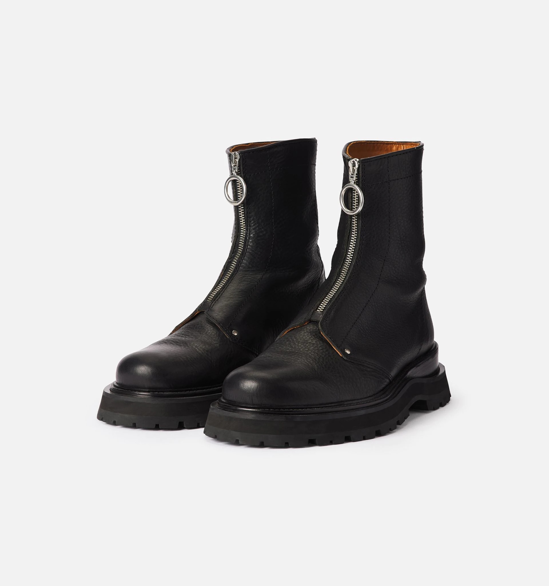 Zipped Boots With Notched Sole - 5