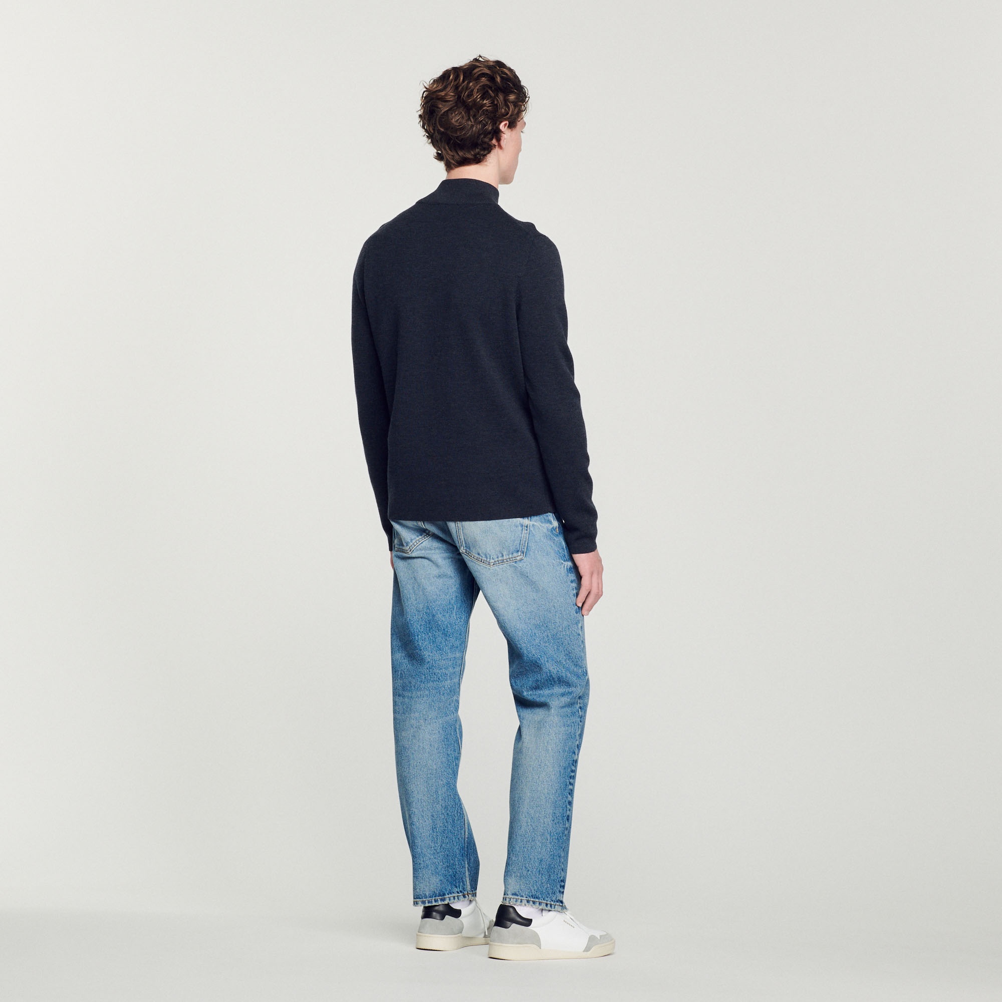 Wool sweater with zipped collar - 6