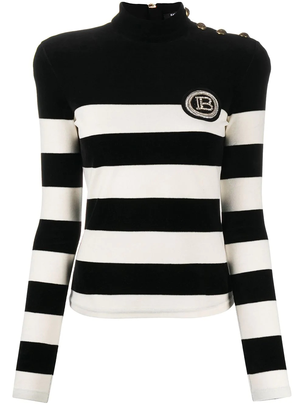 high-neck stripe jumper - 1