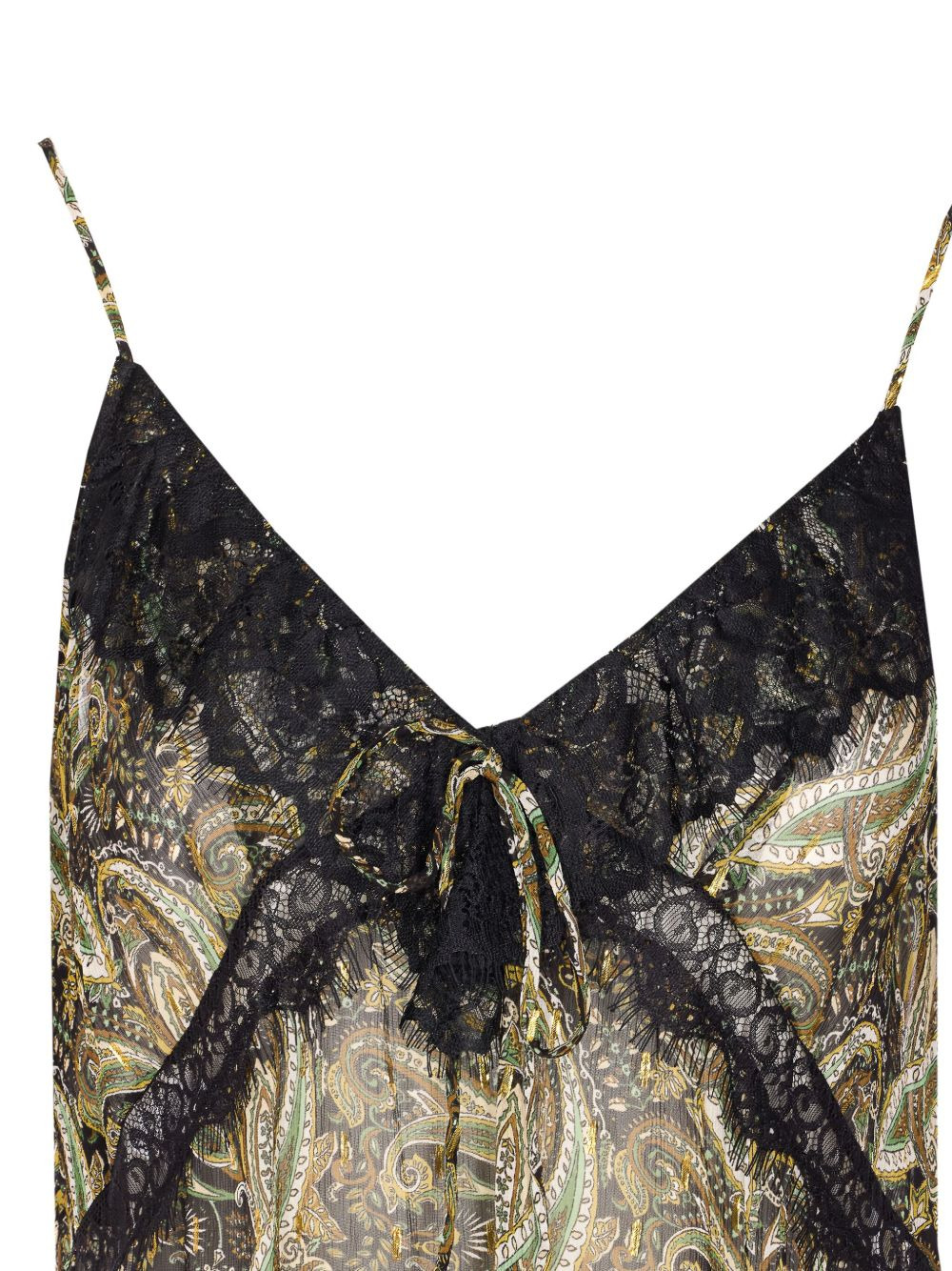 paisley lace-detailed top - 3
