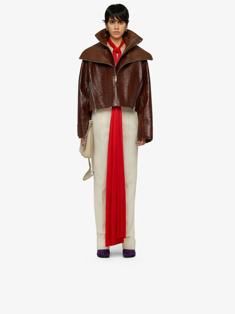 Givenchy WINDBREAKER IN CROCODILE EFFECT LEATHER WITH ZIPS outlook