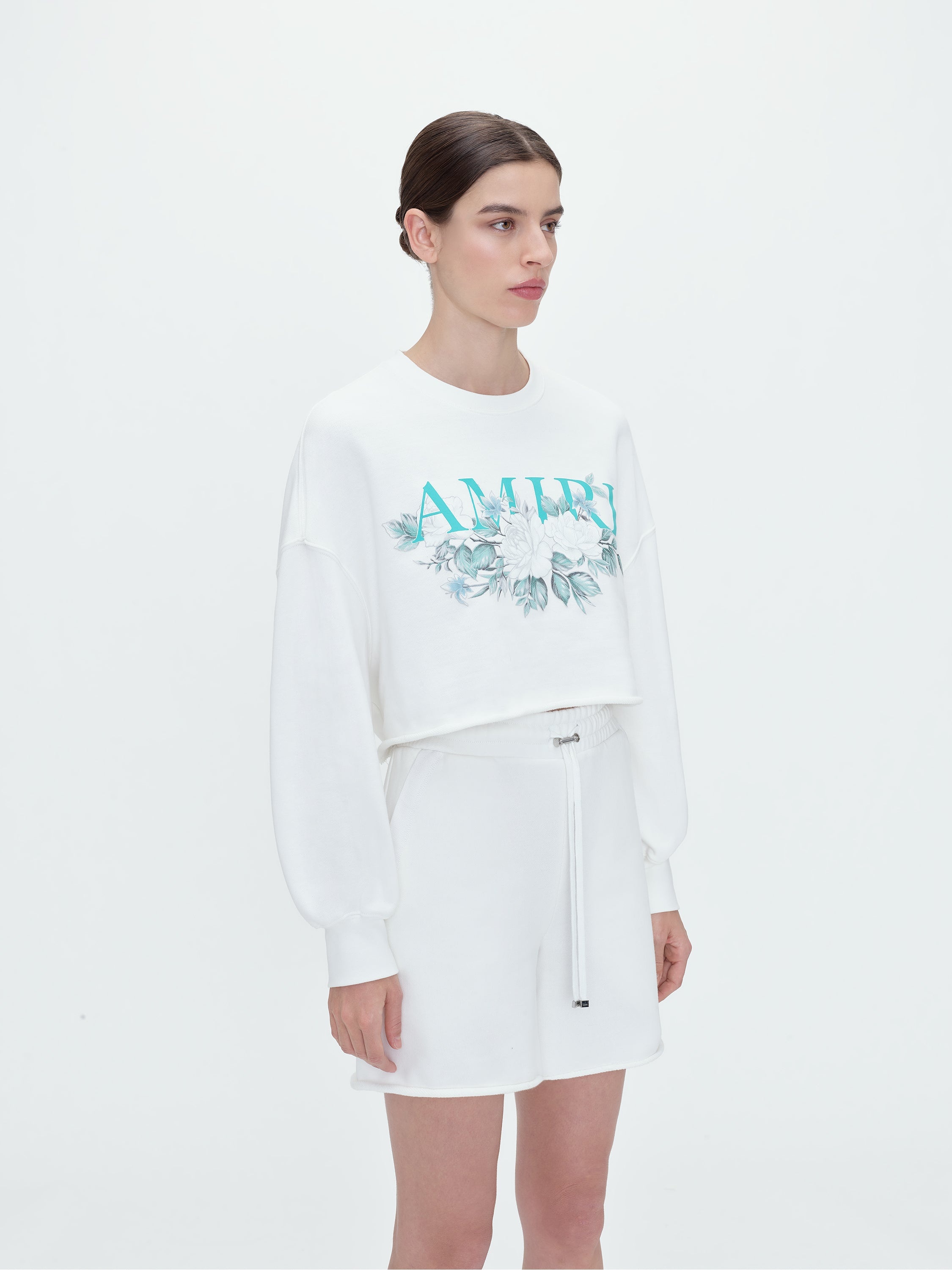 FLORAL AMIRI CROPPED CREWNECK - 3