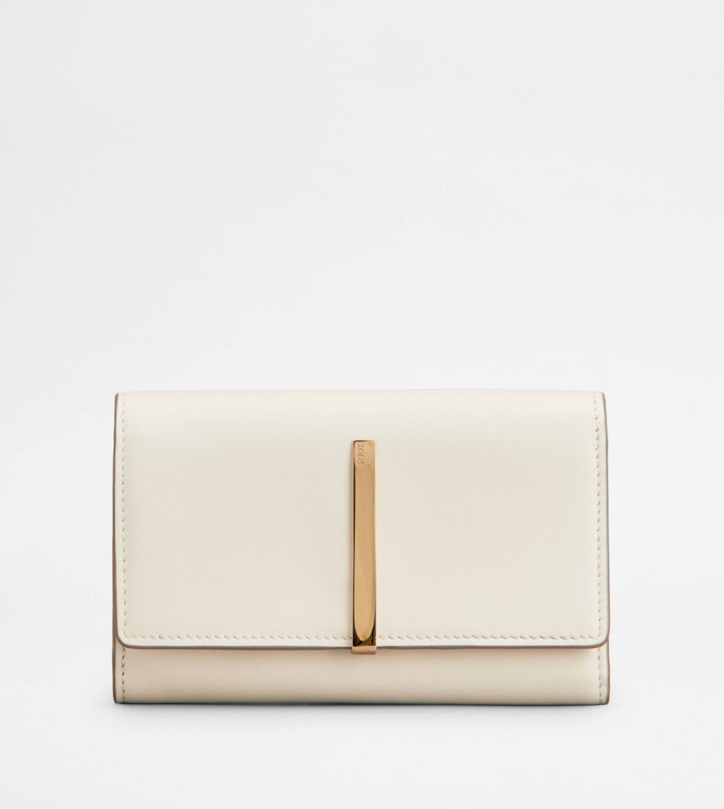 WALLET IN LEATHER - WHITE 1