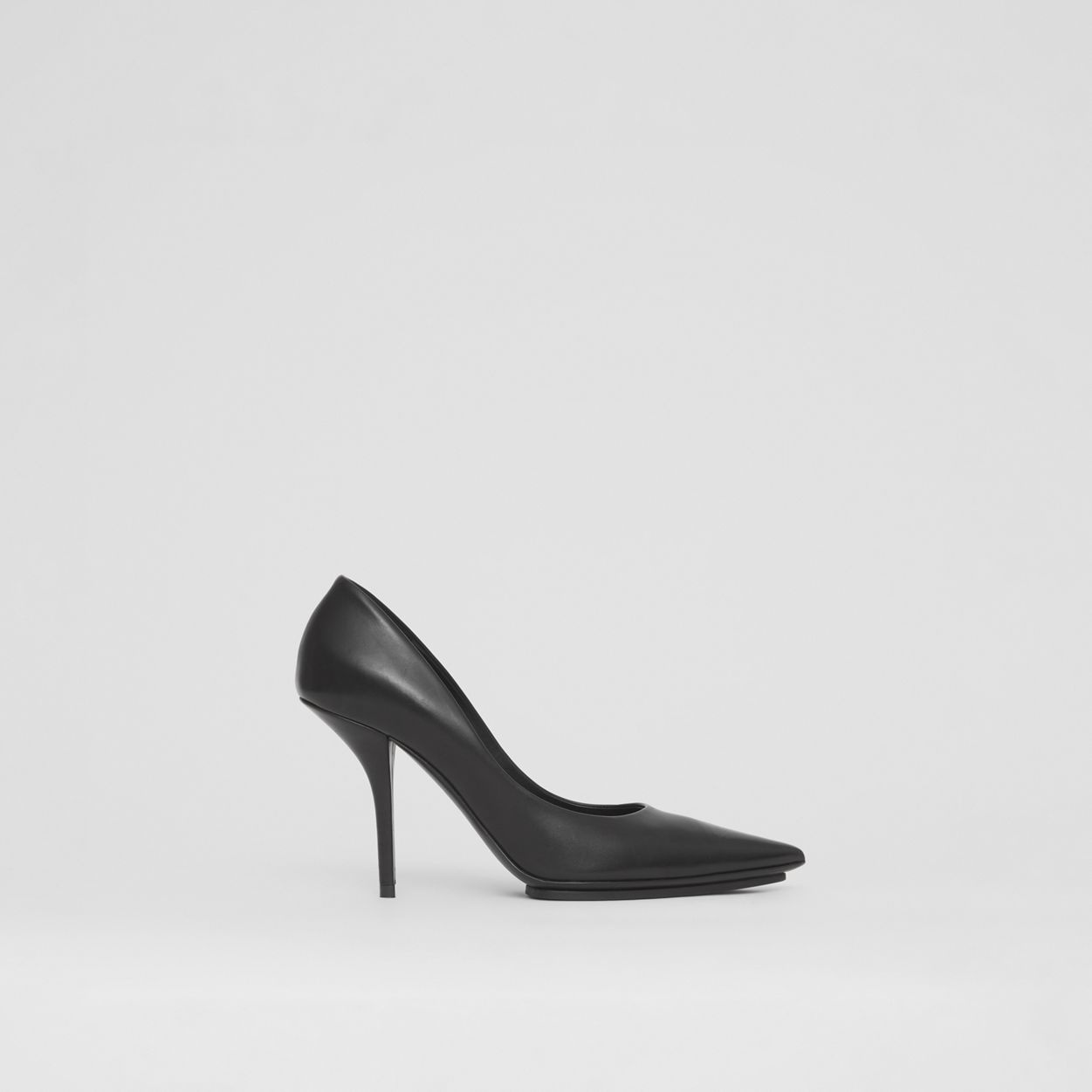 Eyelet Detail Leather Point-toe Pumps - 1