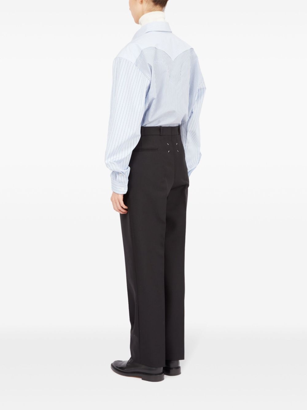 straight-leg wool trousers - 5
