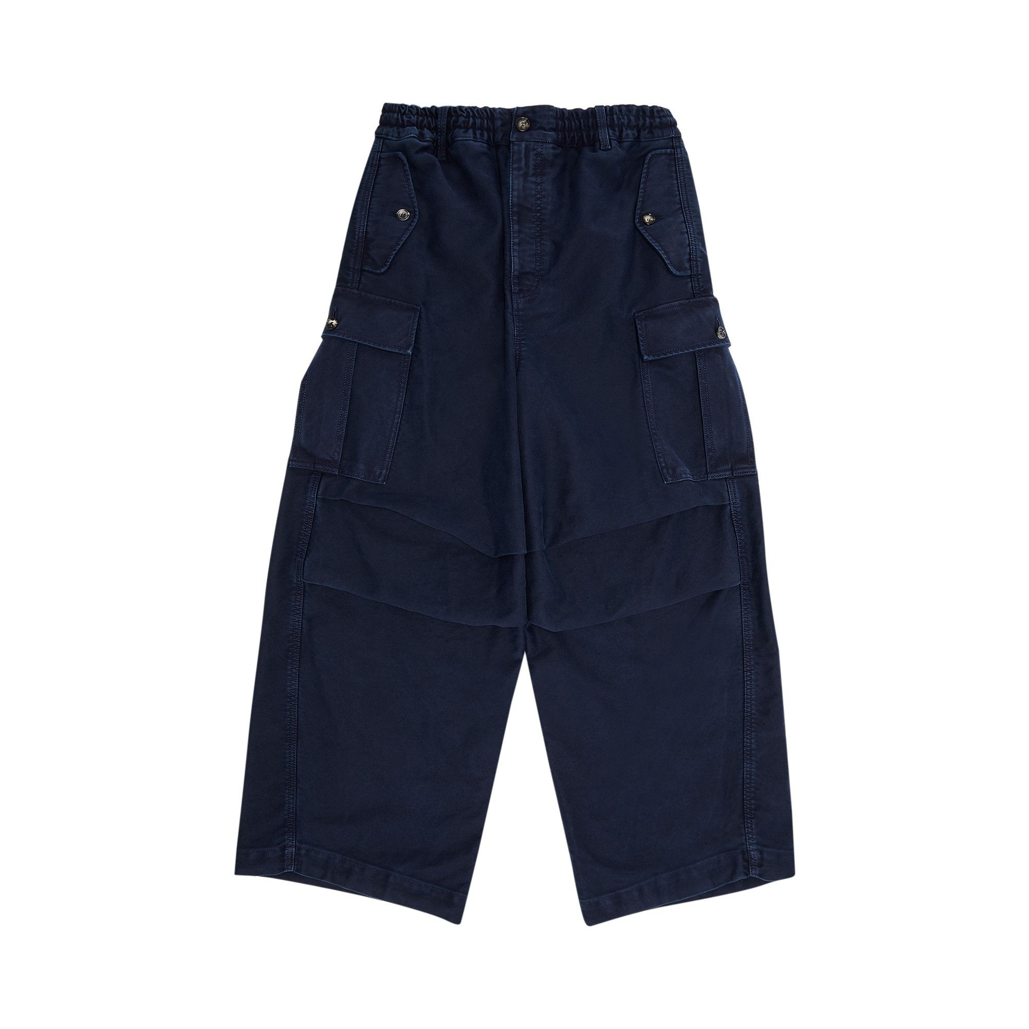 Marni Garment Dyed Compact Moleskine Satin Trousers 'Light Navy' - 1