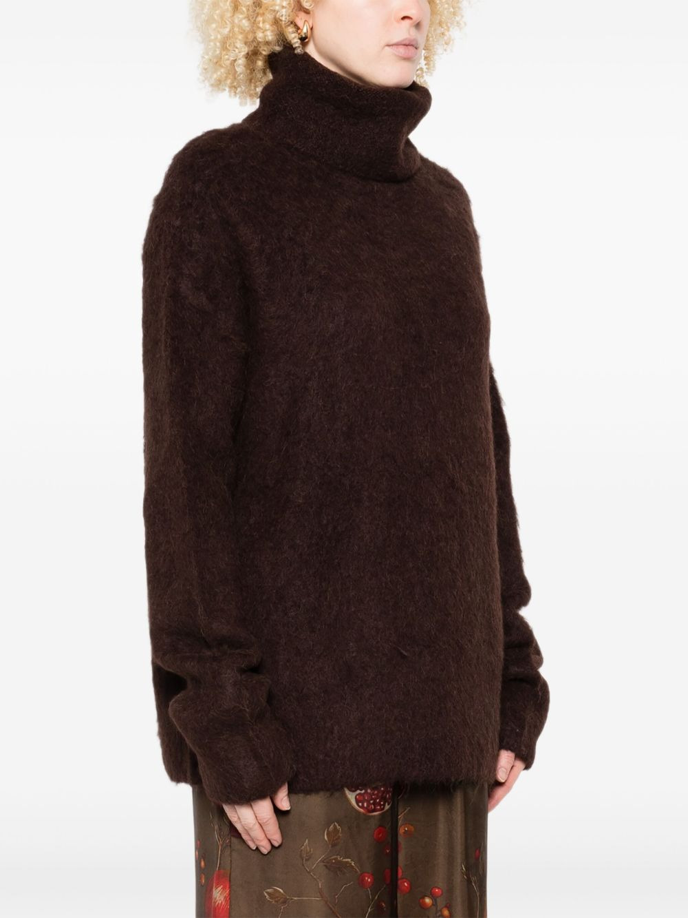 turtleneck fluffy sweater - 3