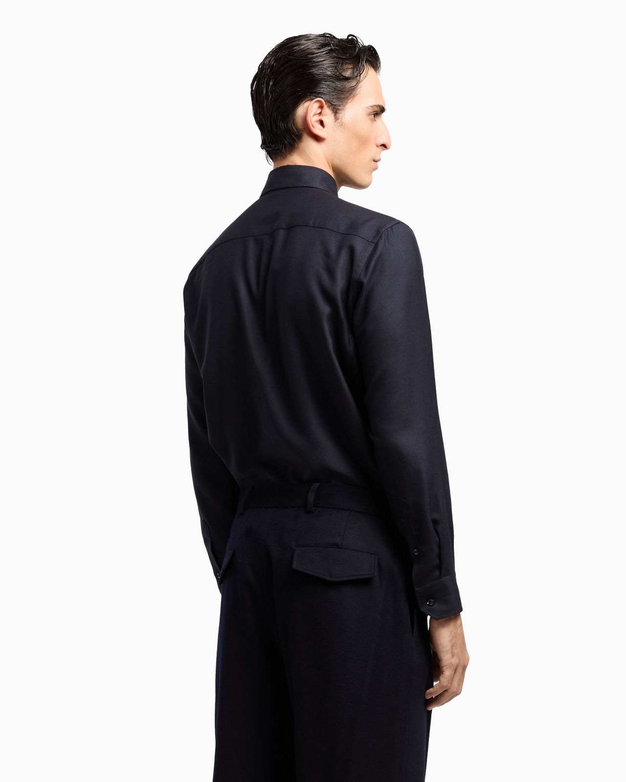 REGULAR-FIT SHIRT IN CASHMERE AND SILK TWILL - 3