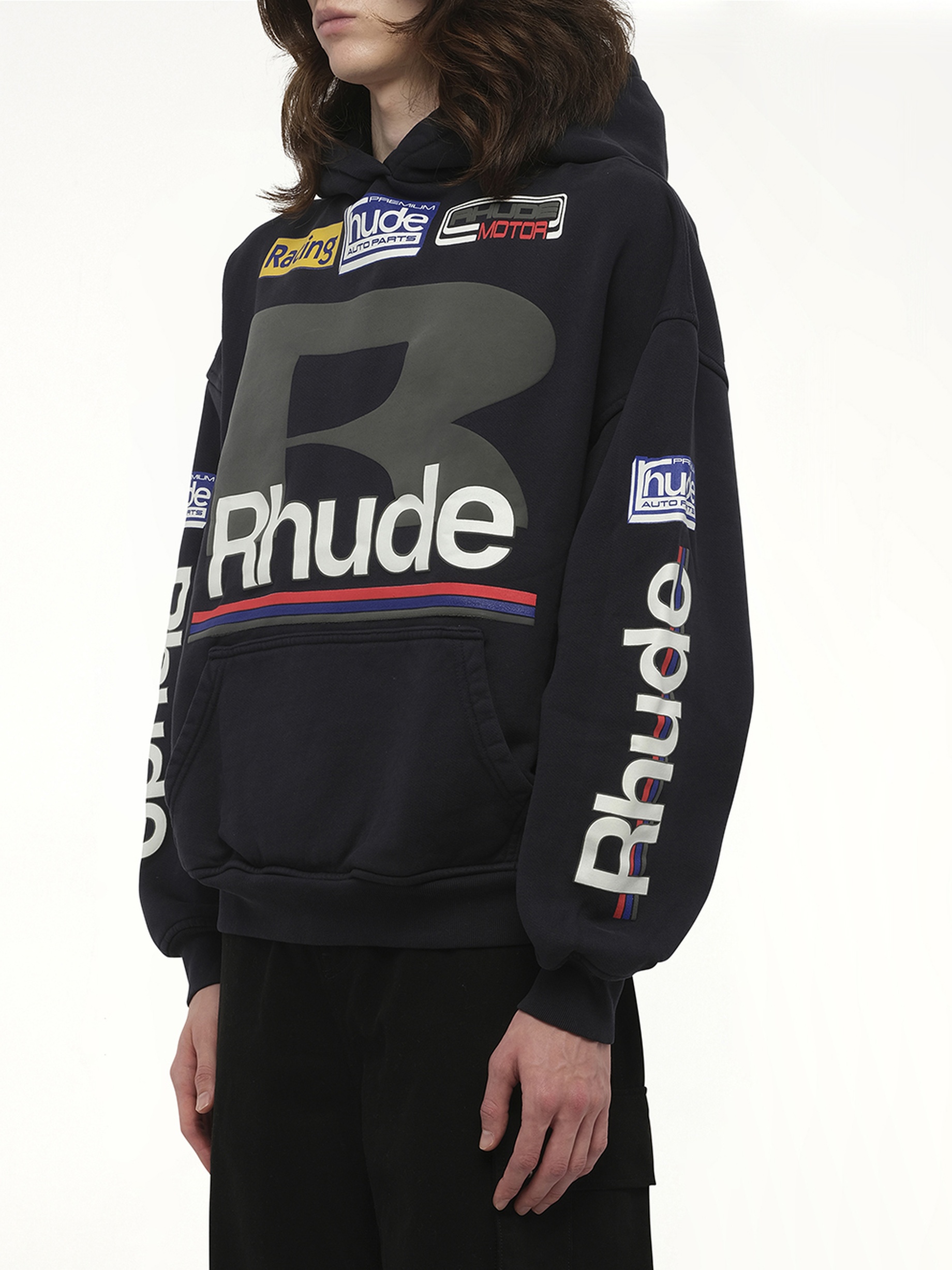 Petrol Patch Hoodie in Vintage Black - 5