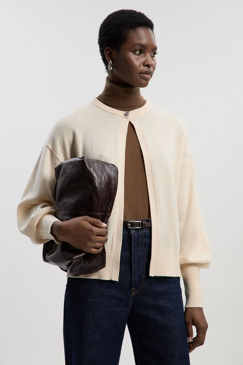 Wool Blend Knit Cardigan - 1