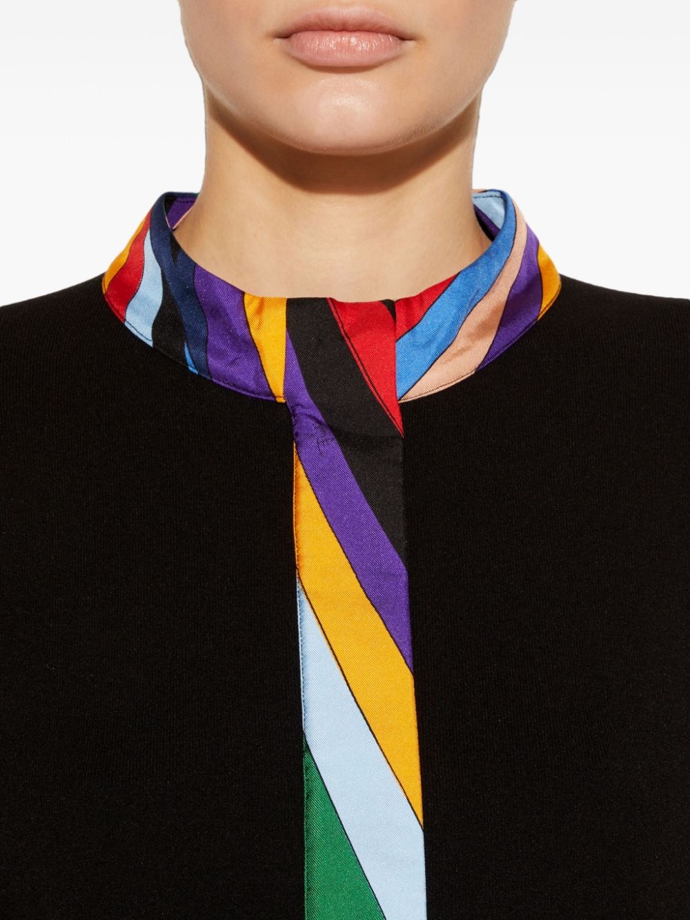 multicolor-trim cardigan - 5