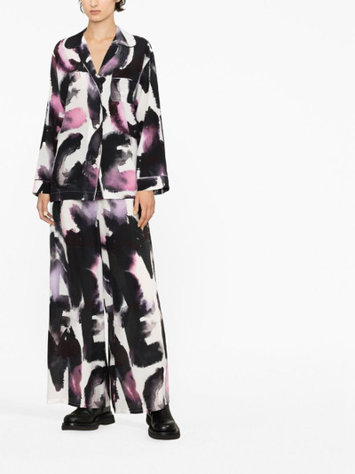 Alexander McQueen abstract-print silk shirt outlook