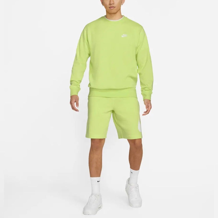 Nike Sportswear Club French Terry Logo Sweatshirt 'Neon Green' BV2667-736 - 5