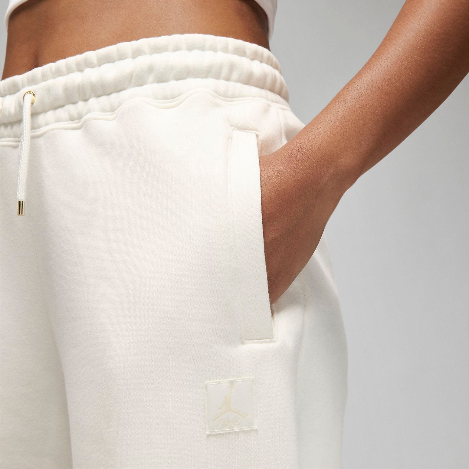 (WMNS) Air Jordan Flight Fleece Trousers 'White' FB5114-133 - 2