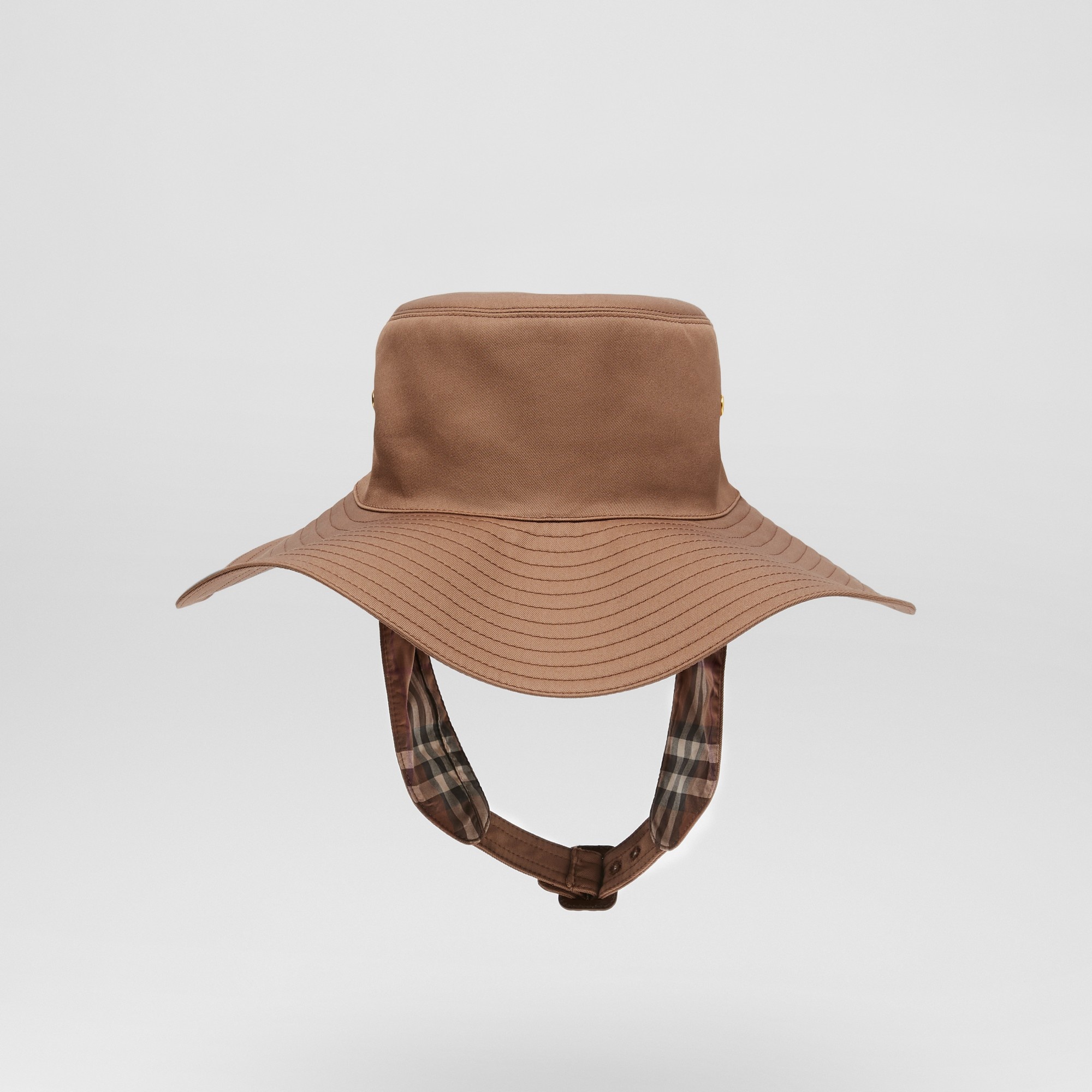 Detachable Strap Cotton Gabardine Hat - 5