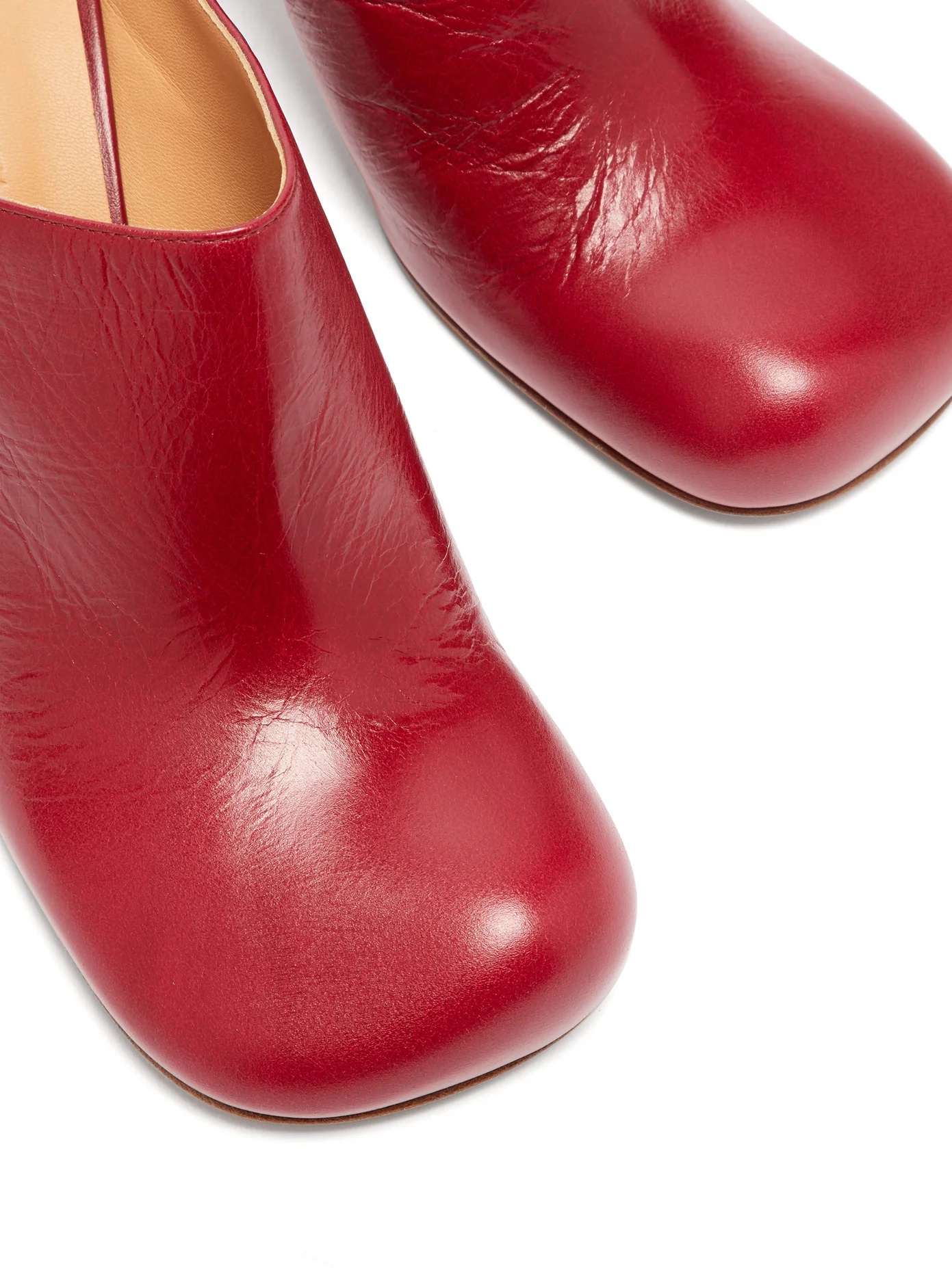 Exaggerated-toe leather mules - 6