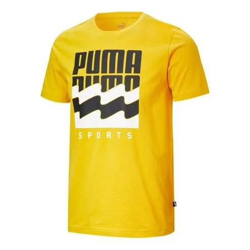PUMA Summer Graphic Alphabet Large Logo Printing Short Sleeve Yellow 583875-25 - 1