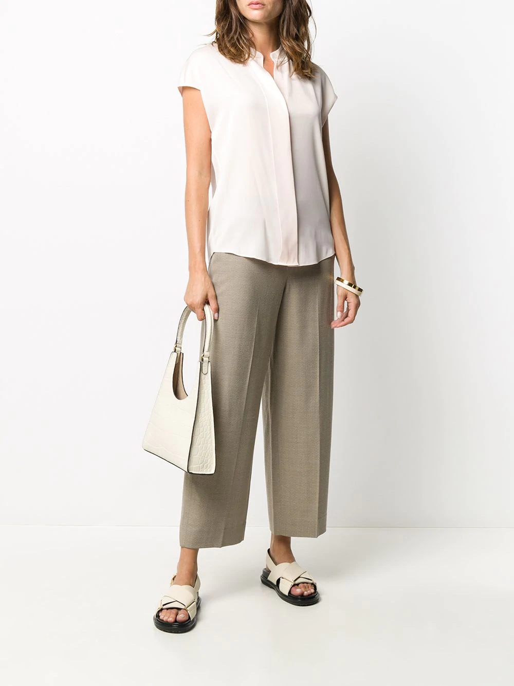 side-button wool trousers - 2