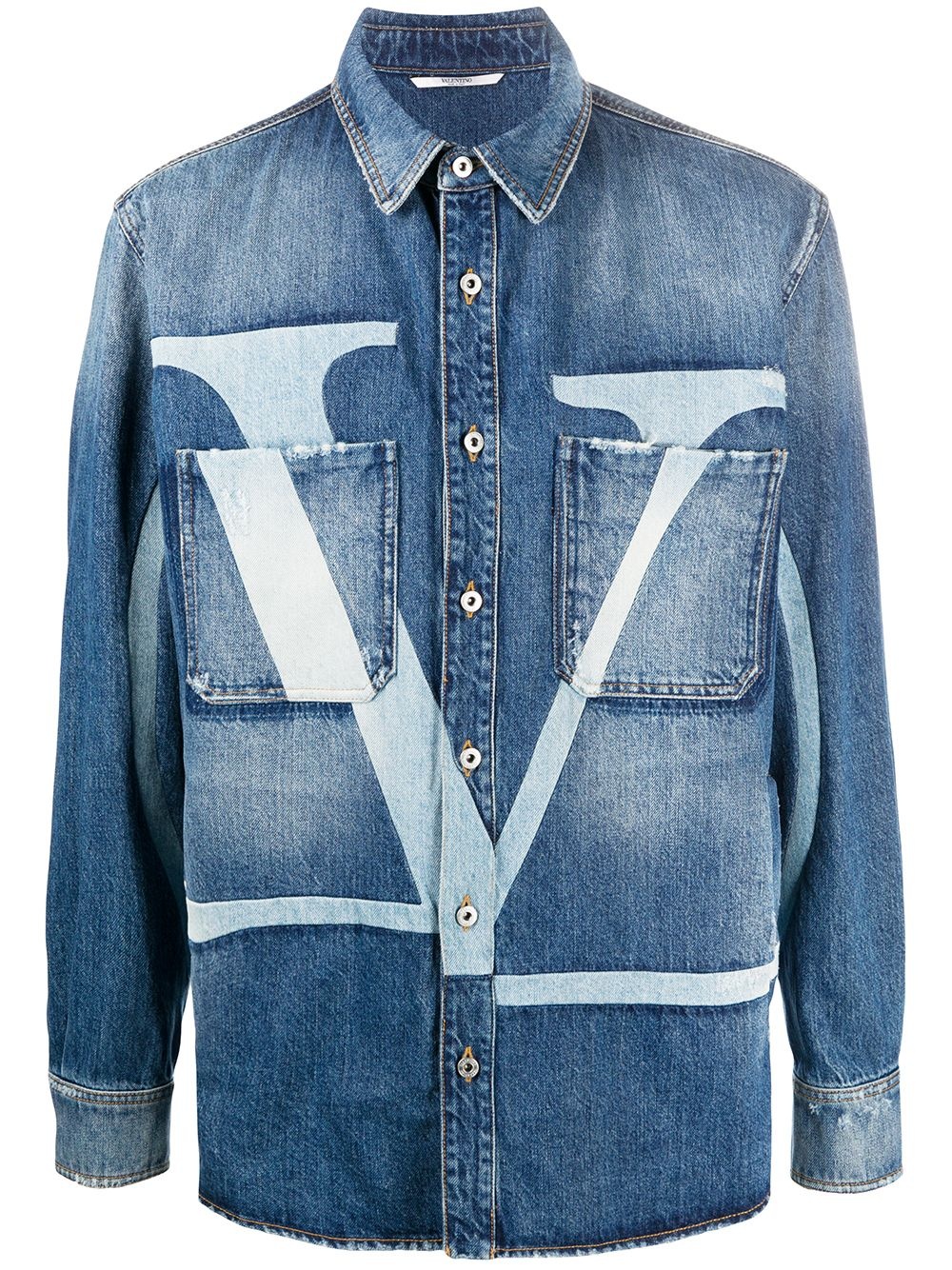 VLOGO-print denim jacket - 1