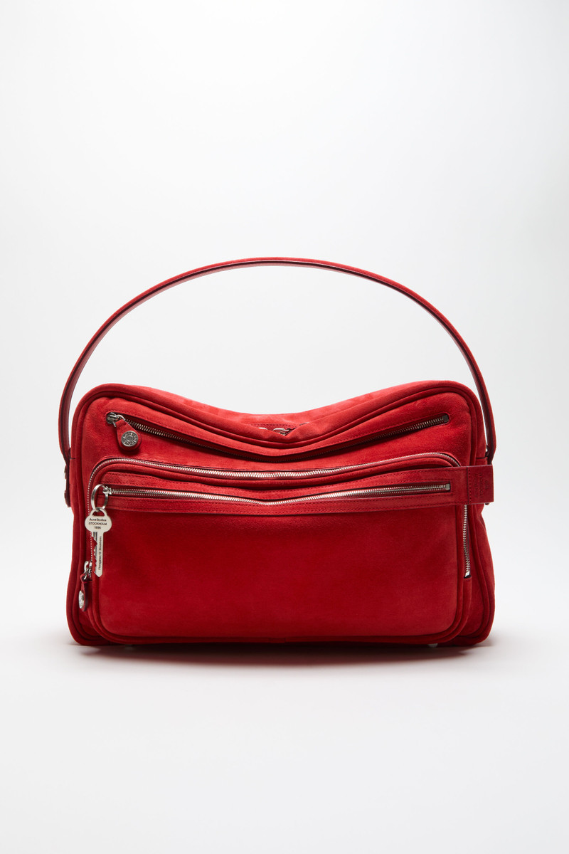 Camero Camera Suede Shoulder Bag - Fire red 6