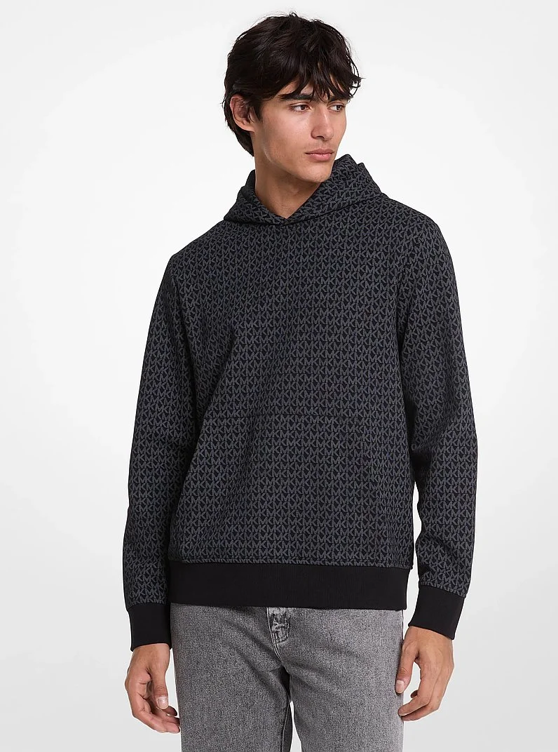 Signature Logo Cotton Blend Hoodie - 1