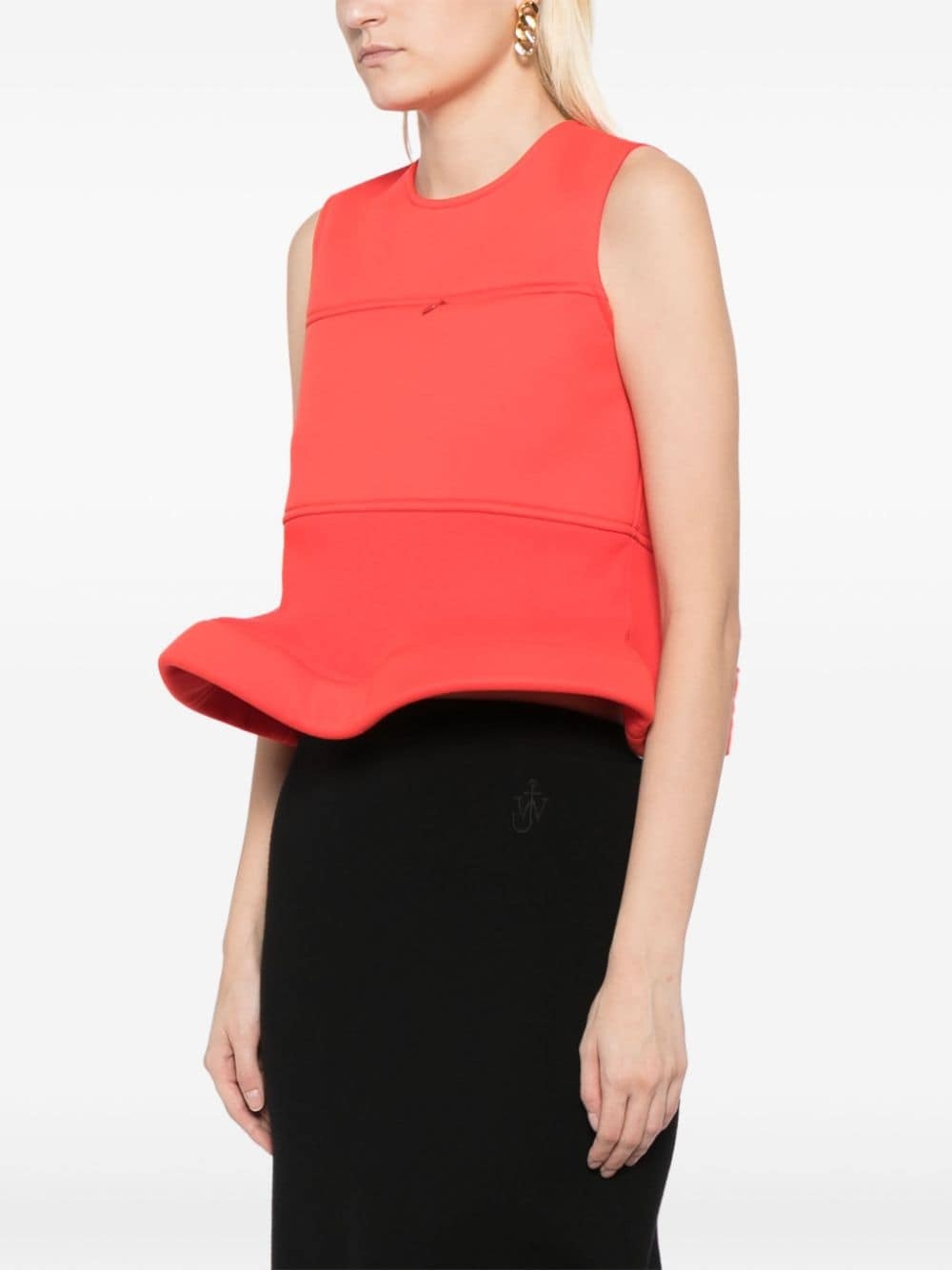 peplum hem sleeveless top - 3