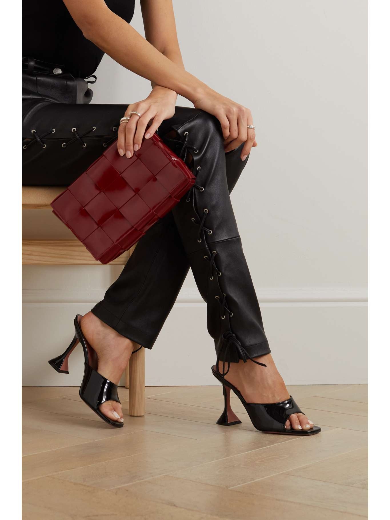 Lupita patent-leather mules - 2