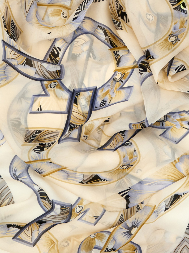 Gancini print silk scarf 6