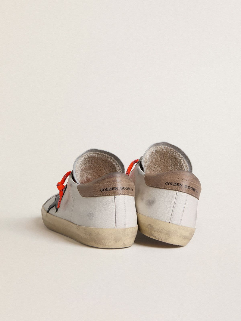 Men's Super-Star LTD in leather with black leather star and beige leather heel tab 4