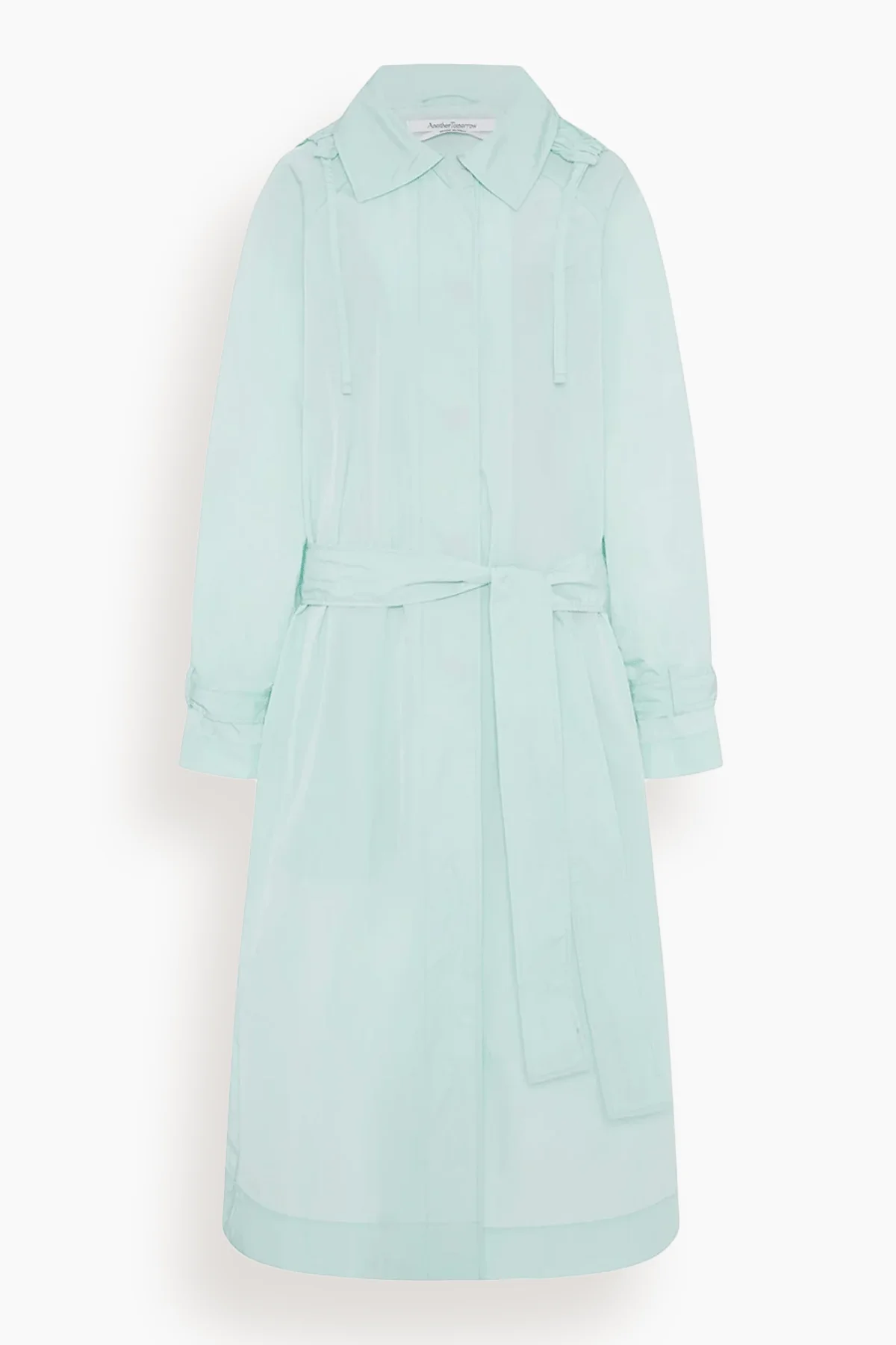 Recycled Nylon Trench in Aquamarine - 1