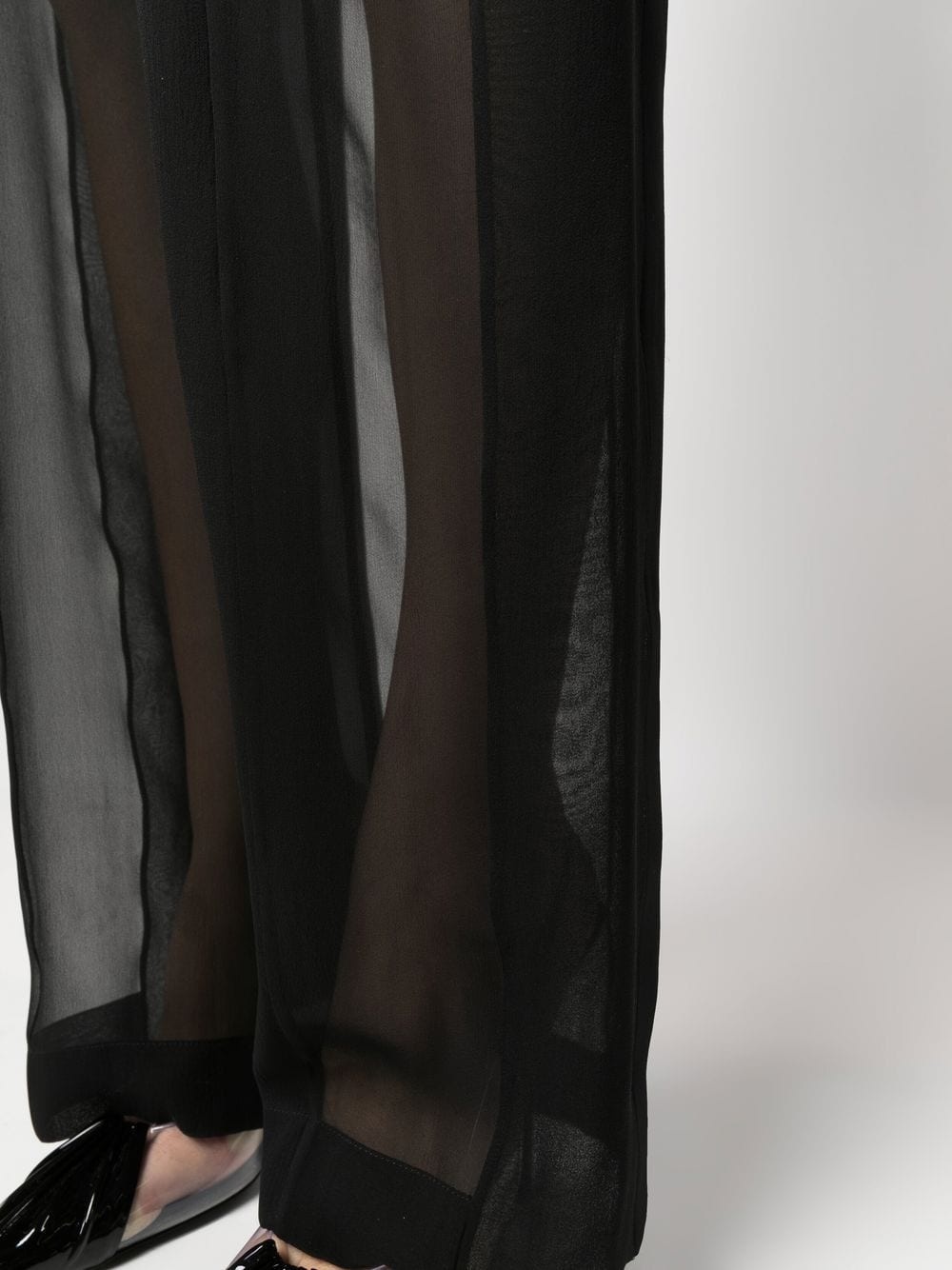 silk straight-leg trousers - 5