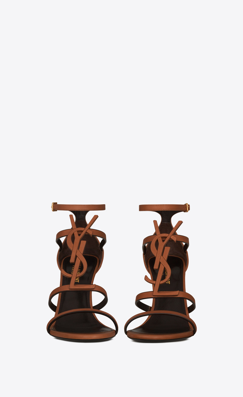 SAINT LAURENT cassandra sandals in smooth vegetable-tanned leather outlook