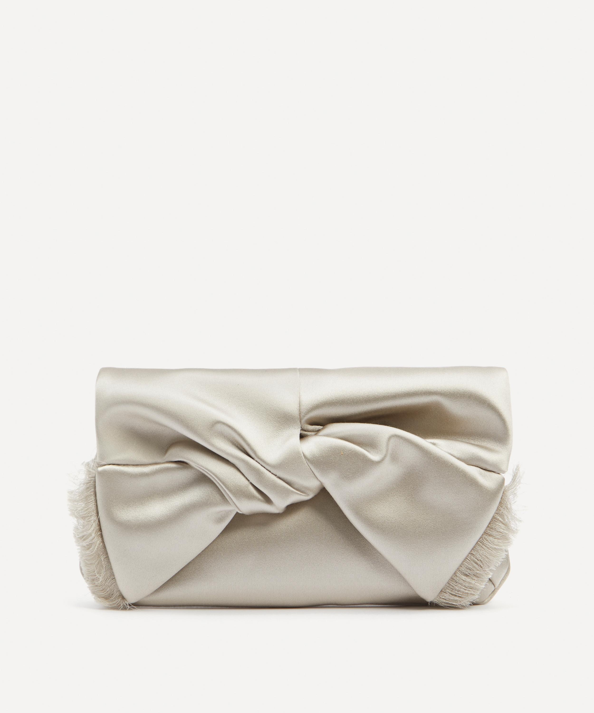 Bow Satin Clutch Bag - 1