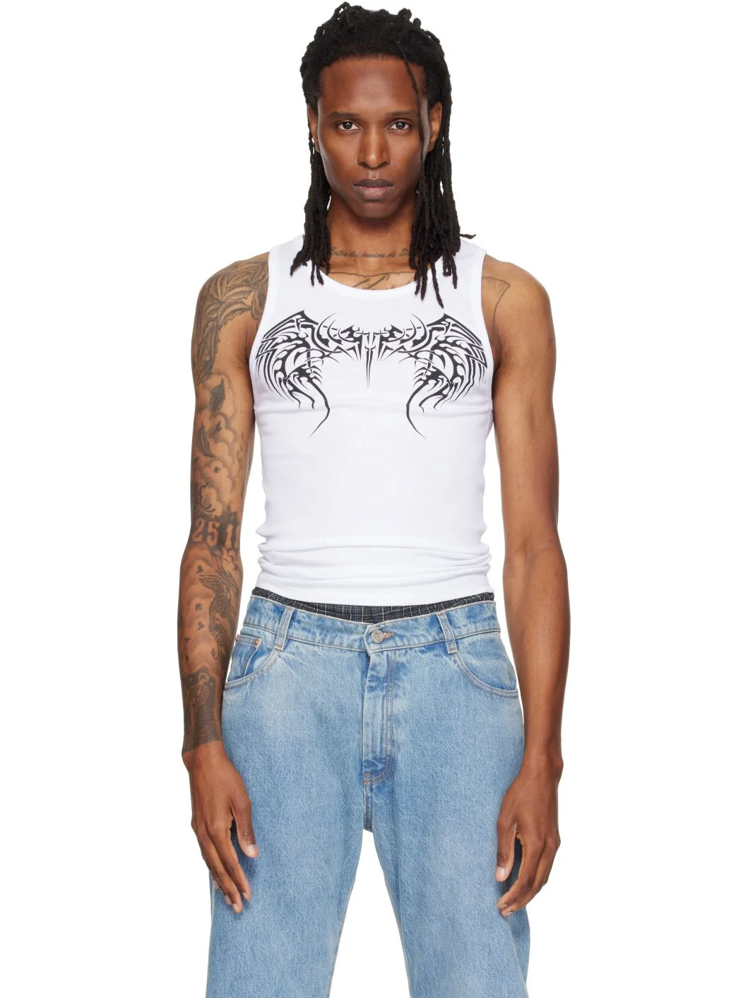 White Tattoo Tank Top - 1