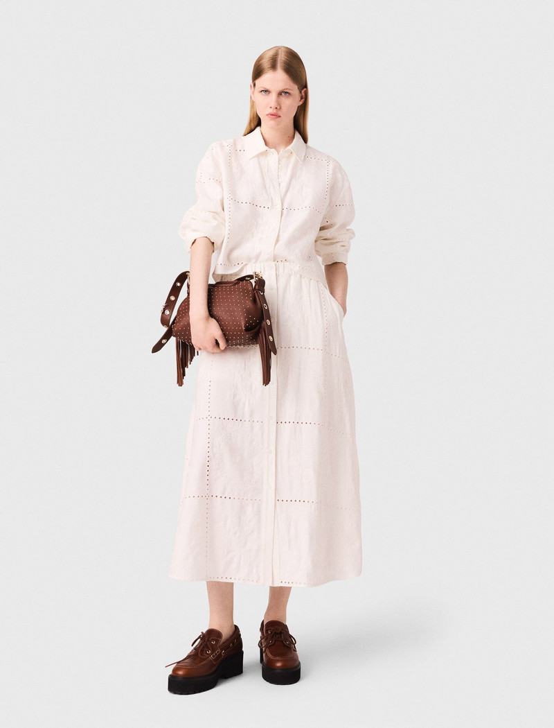 maje Embroidered midi skirt outlook