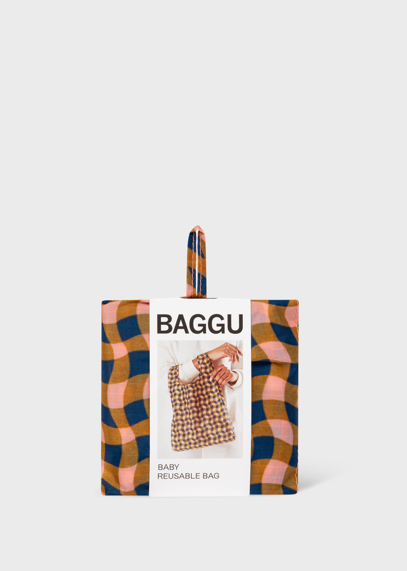 BAGGU Peach Wavy Gingham Baby Reusable Bag 1