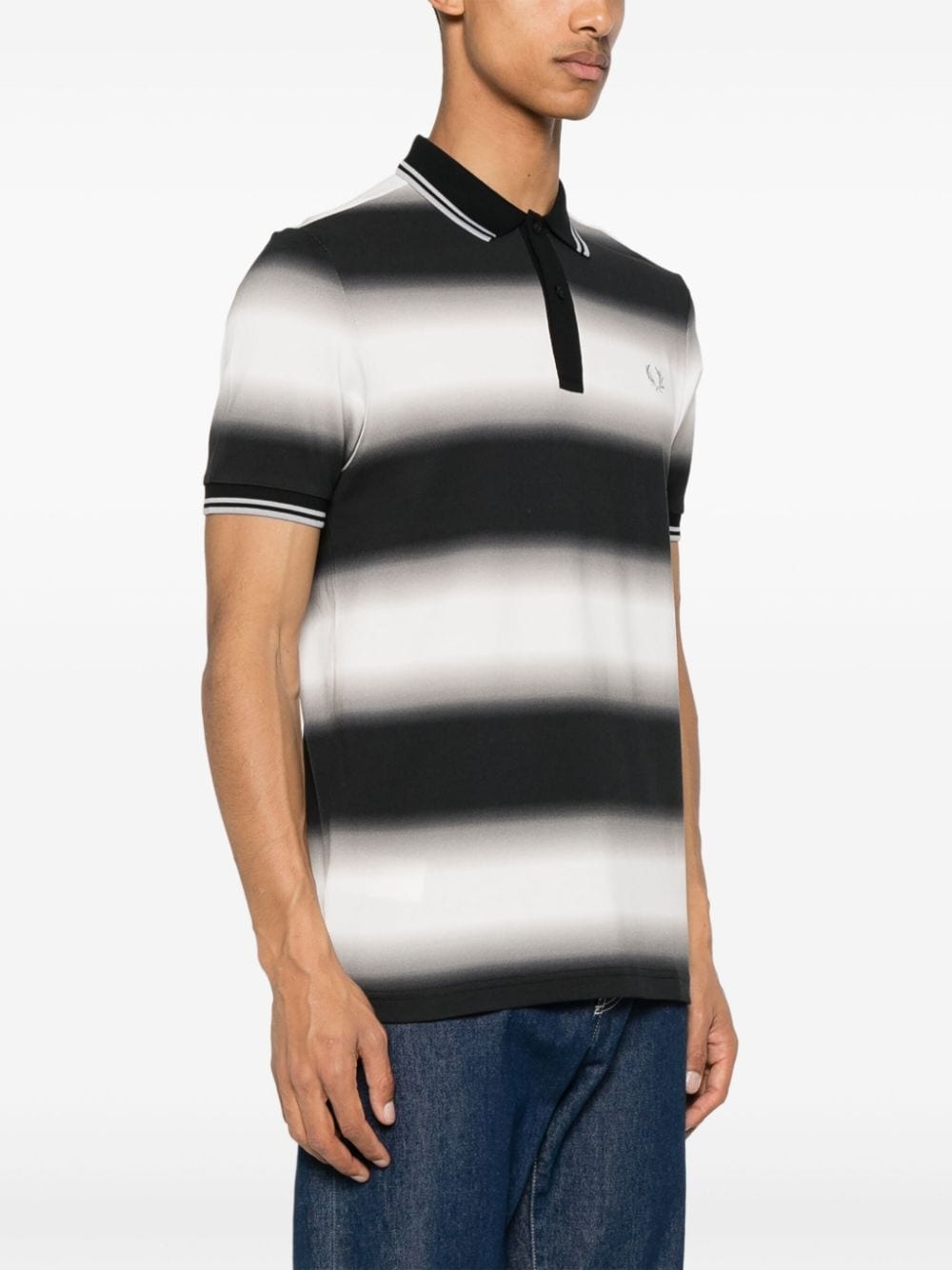 gradient striped polo shirt - 3